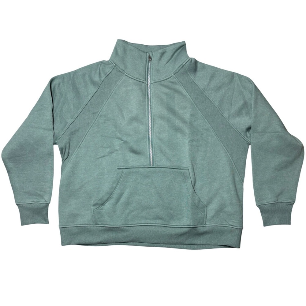 NWT DANSKIN Women's Green Quarter Zip‎ Sweatshirt Pullover Style 9920 Size XXL